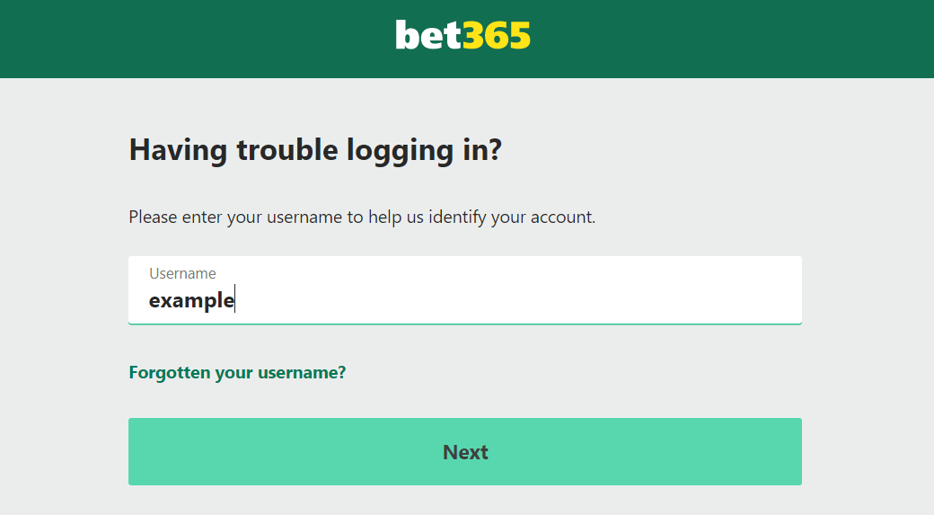 Bet365 forgot password