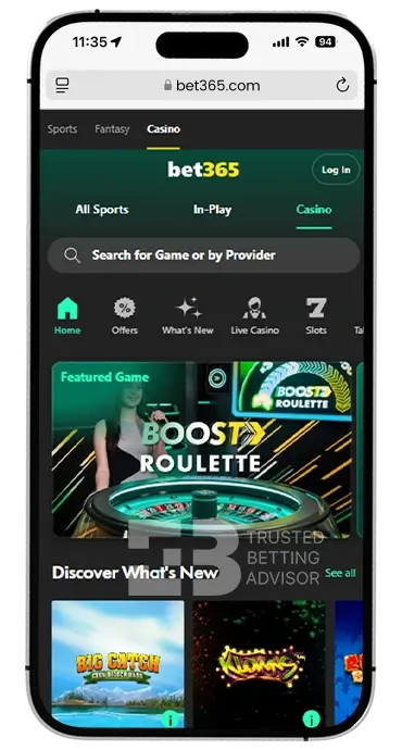 Bet365 iOS App Casino Games