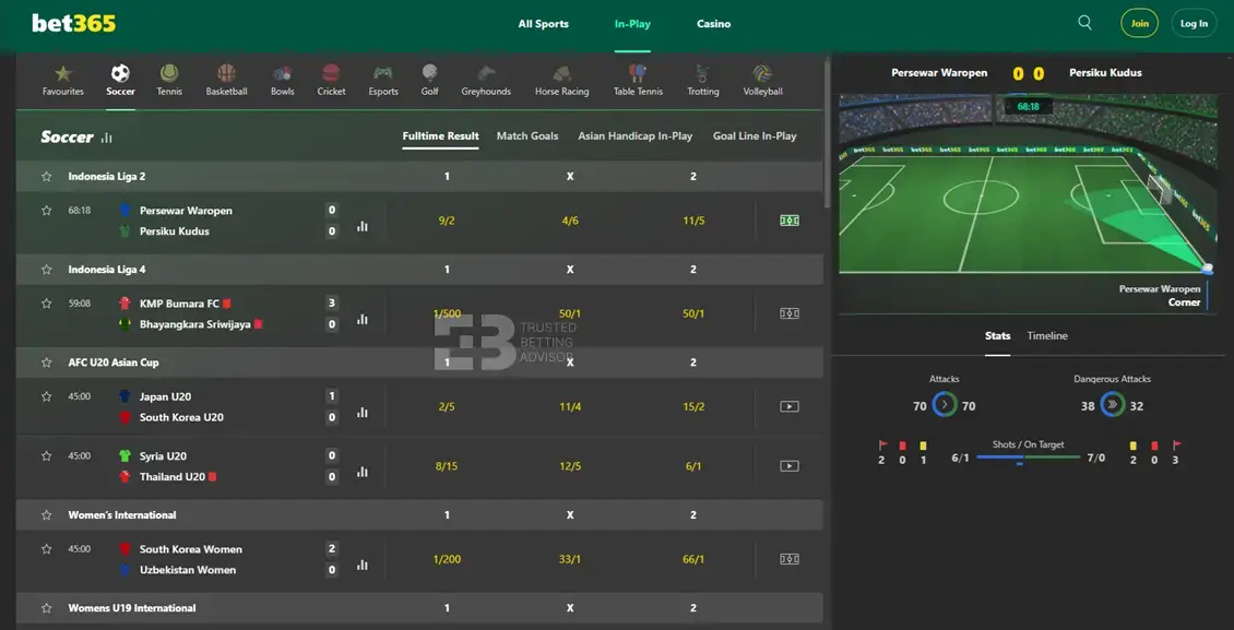 Bet365 In-Play