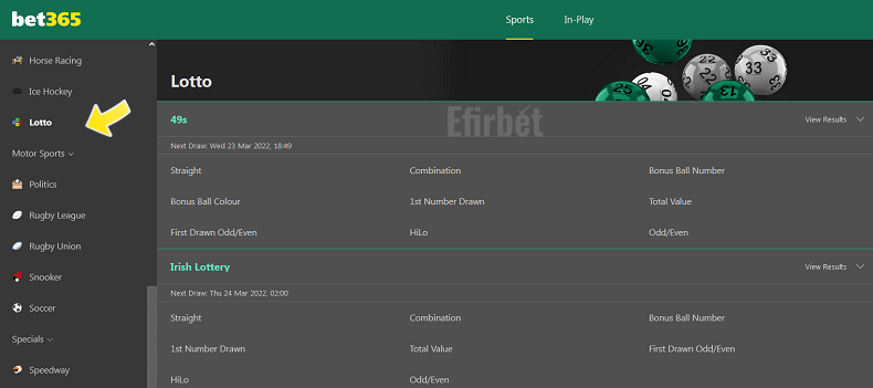 Bet365 lotto