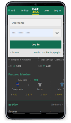 Bet365 mobile login