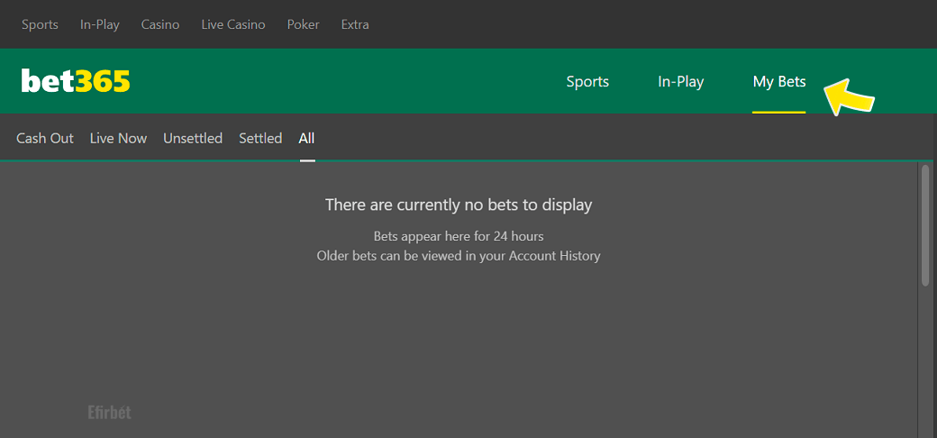 bet365 my bet not showing