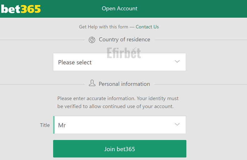Bet365 registration steps