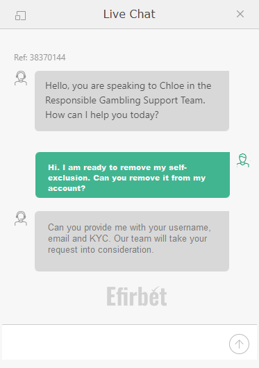 Bet365 remove self-exclusion