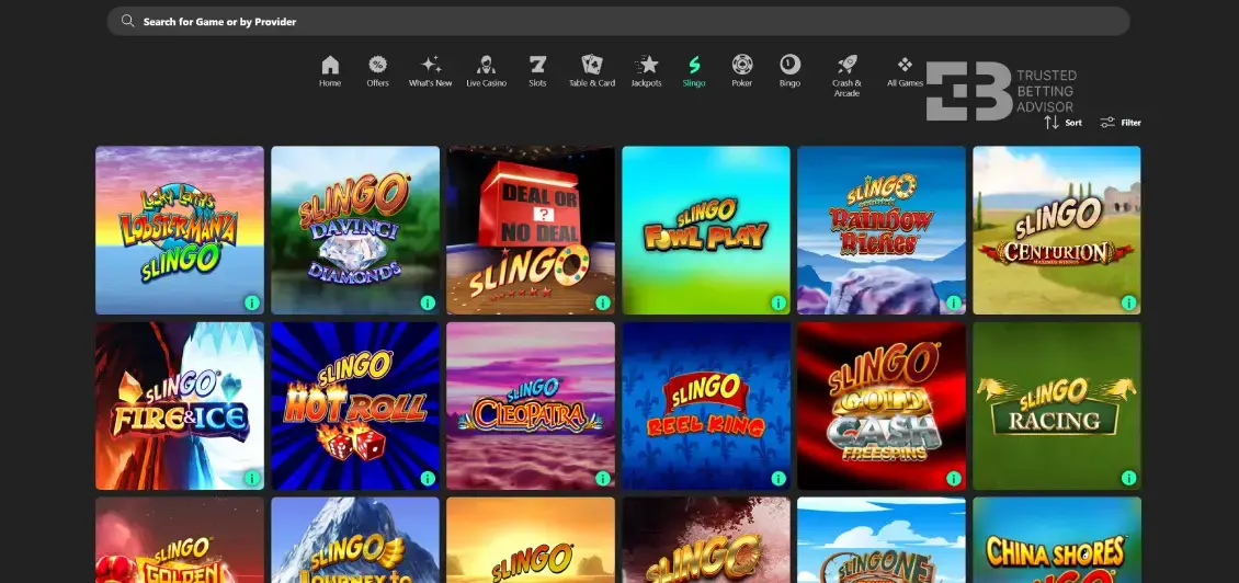 Casino Bet 365 Slingo Games