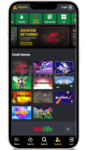 Bet9ja mobile app crash games
