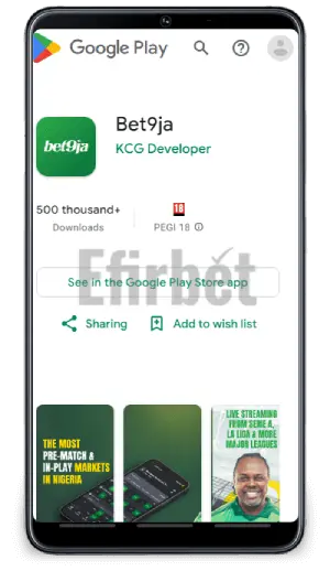 Bet9ja app Google Market