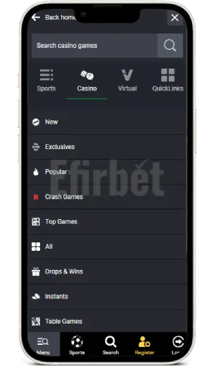 Bet9ja mobile app navigation