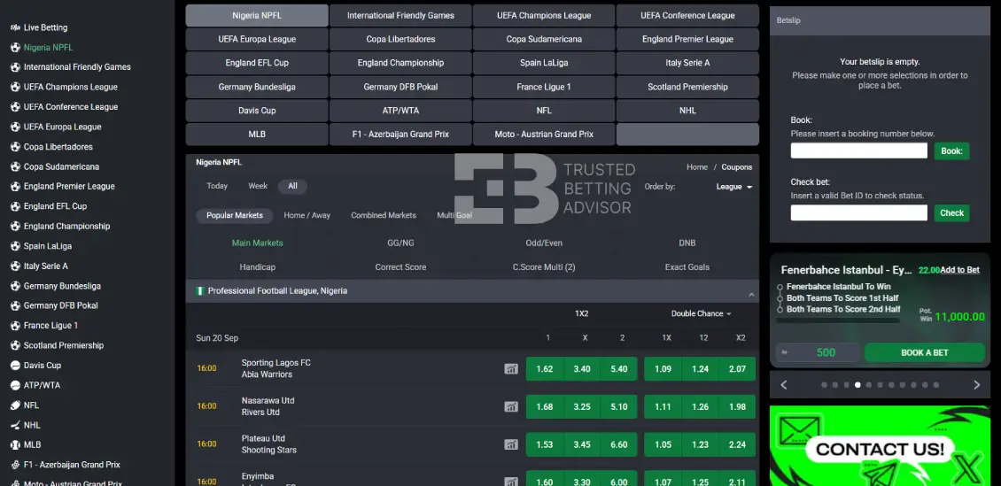Bet9ja Nigeria NPFL Betting
