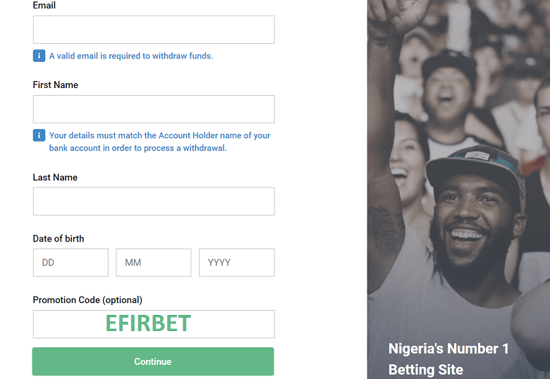 Bet9ja Registration Steps