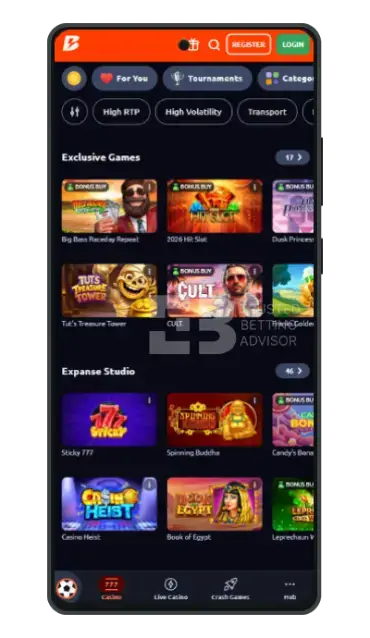 Betano Casino Games on Mobile