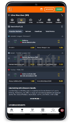 Betano mobile app sports betting section