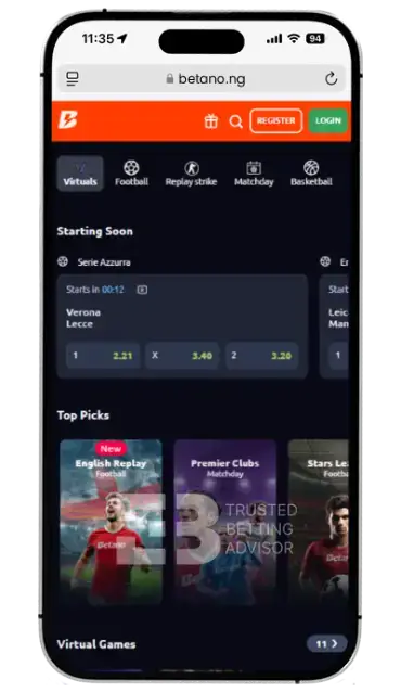 Betano App iPhone virtual sports