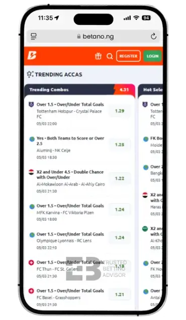 Betano iOS App Sports