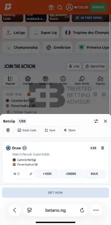 Betano Welcome Bonus Qualifying Betslip NG