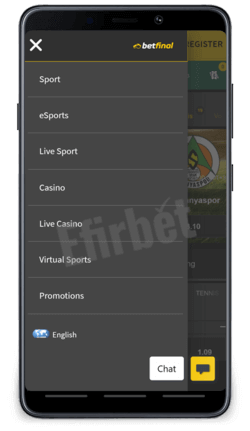 betfinal android app navigation