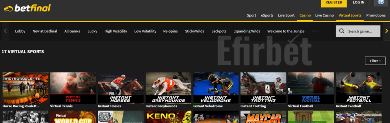 betfinal virtual sports