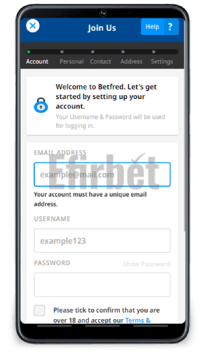 Betfred App Android Registration