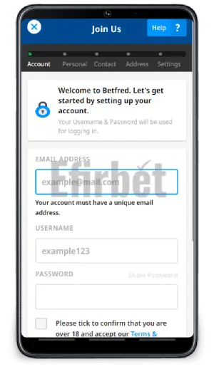 Betfred App Android Registration