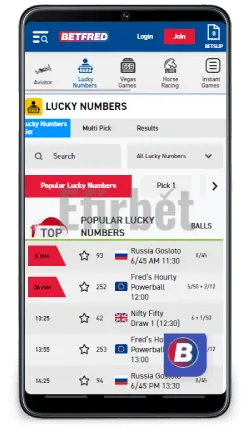 Lottery in Betfred app South Africa