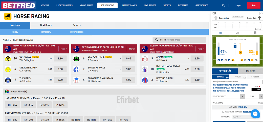 Betfred horse racing in South Africa