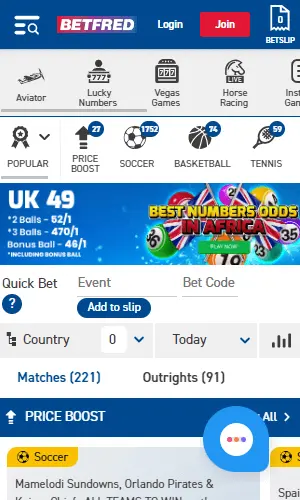 Betfred mobile screenshot