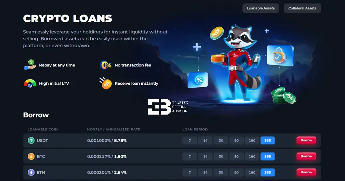 Betfury Crypto Loans