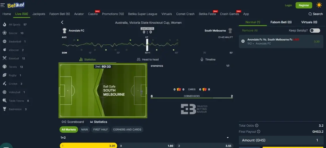 Betika Live Sports Betting