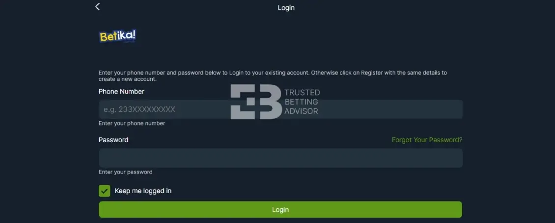 Betika Login