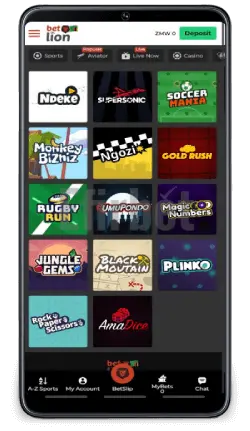 Betlion Zambia Mobile App - Manje-Manje