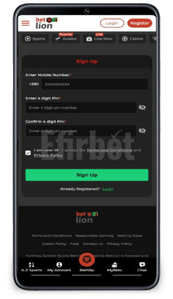 Betlion Zambia App Register