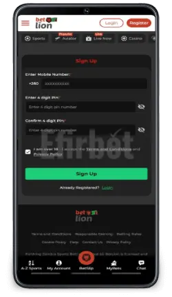 Betlion Zambia App Register