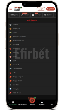Betlion Mobile iOS - Sports
