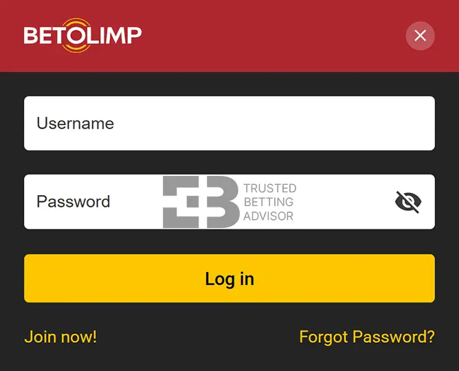 BetOlimp Login Form