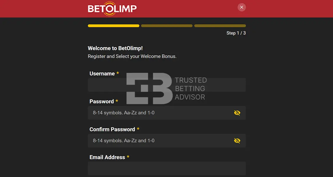 BetOlimp Registration Form