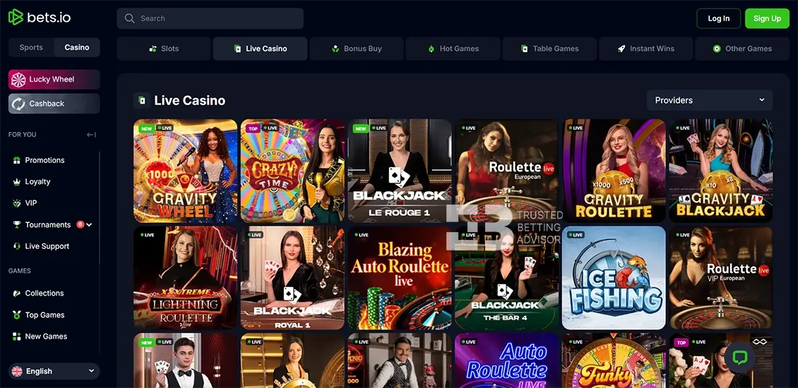 Bets.io Live Casino