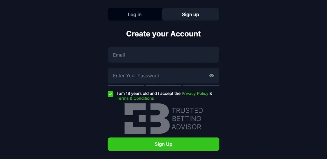 Bets.io Registration Form
