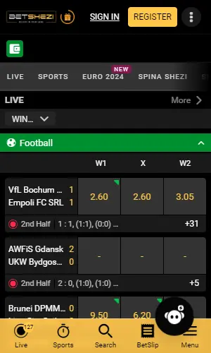 Betshezi Mobile Screenshot