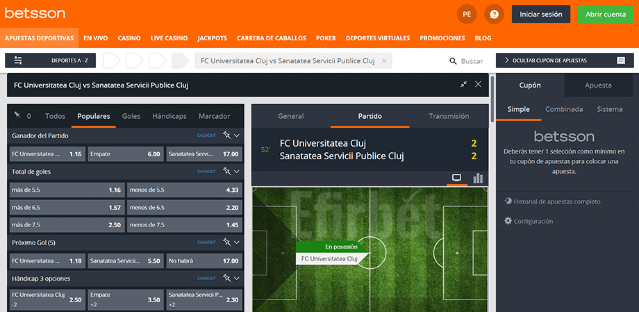 Betsson Apuestas en Vivo
