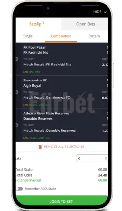 Betsson Mobile Betslip