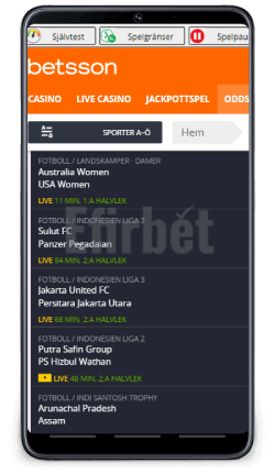 Betsson mobilapp
