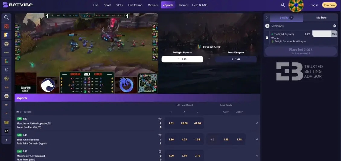 Betvibe eSports