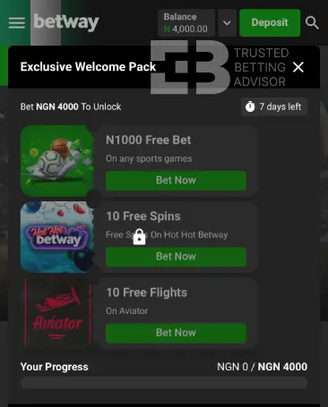 Betway Account Balance NG