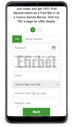 Betway mobile registration