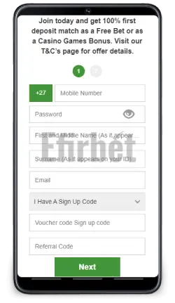 Betway mobile registration