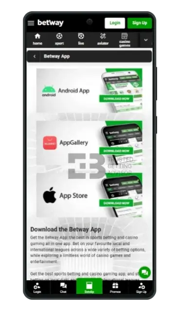 Betway app install Huawei