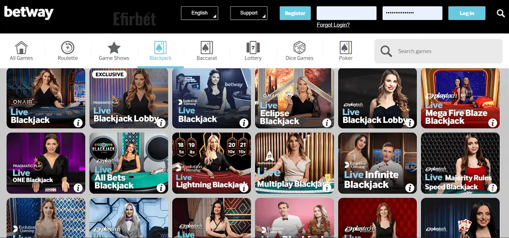 Betway blackjack live