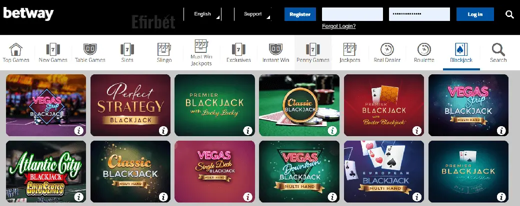 Betwaj Blackjack RNG