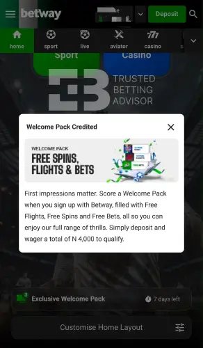 Betway Claim Welcome Bonus NG