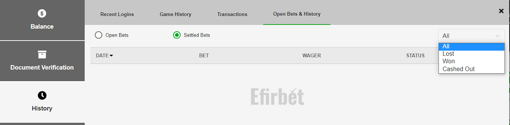 Betway filter bets